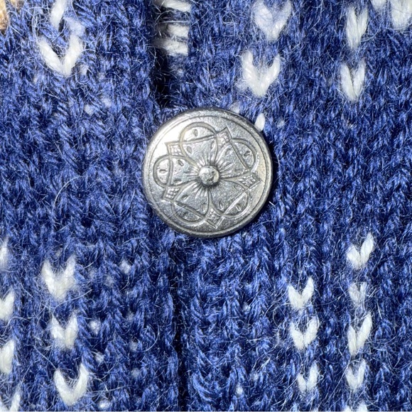 Vintage Dale Of Norway Sweater Cardigan Men’s M Blue Wool Norwegian Deer - Picture 5 of 7